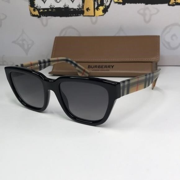 New 100% Authentic Burberry BE4277 3757/T3 Polarized Sunglasses – Black Frame - Picture 3 of 10